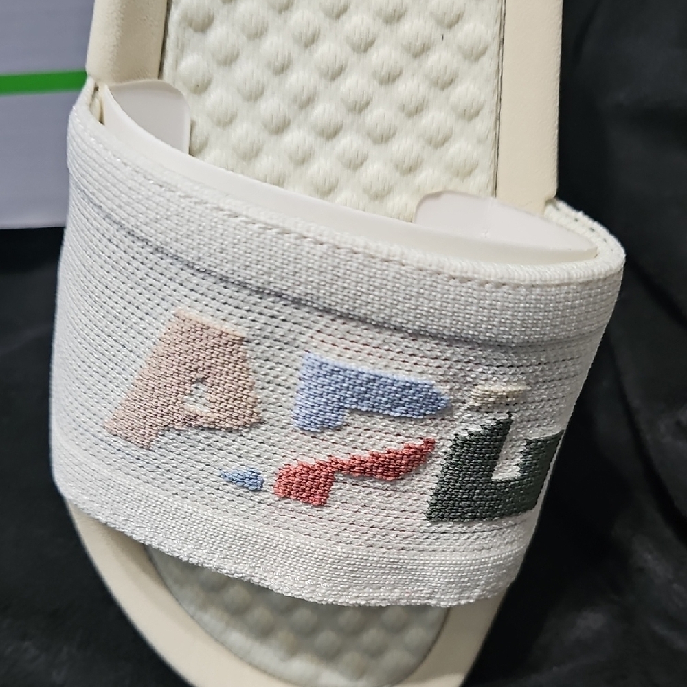 APL White Cream Logo Slide Sandals - Picture 2 of 4
